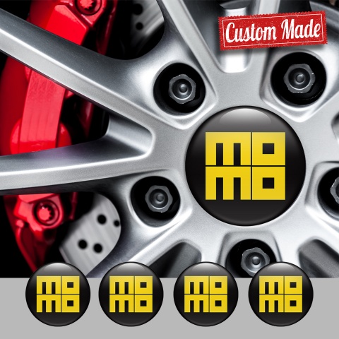 Momo Wheel Emblems Black Yellow Edition