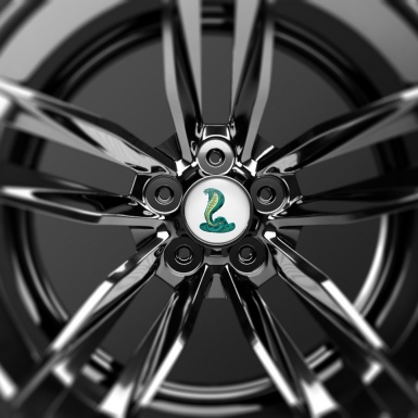 Animals Silicone Stickers Center Hub Green Cobra On A White Background