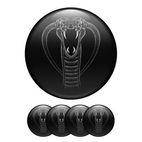 Animals Domed Stickers Wheel Center Cap Badge Cobra In An Offensive Stance
