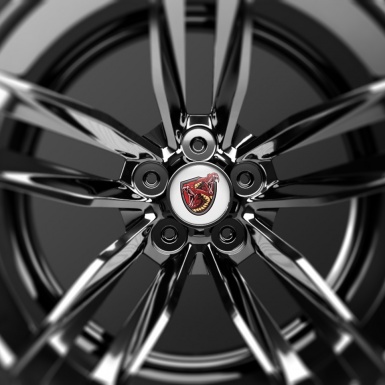 Animals Wheel Center Cap Domed Stickers Two-Headed Raging Snake On A White Background 