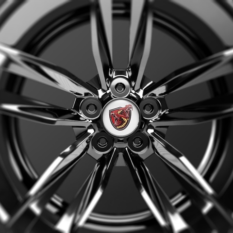 Animals Wheel Center Cap Domed Stickers Two-Headed Raging Snake On A White Background 
