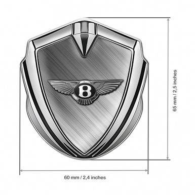 Bentley 3D Car Metal Emblem Silver Brushed Aluminum Classic Logo