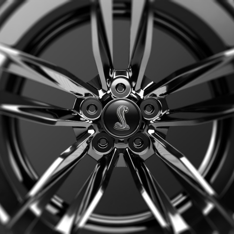 Ford Mustang Shelby Wheel Center Cap Domed Stickers Snake logo On Model 