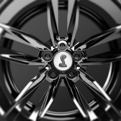 Ford Mustang Shelby Domed Stickers Wheel Center Cap Logo Snake Print 
