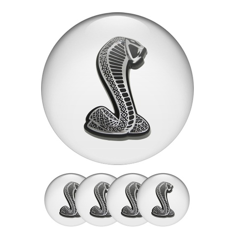 Ford Mustang Shelby Domed Stickers Wheel Center Cap Logo Snake Print 