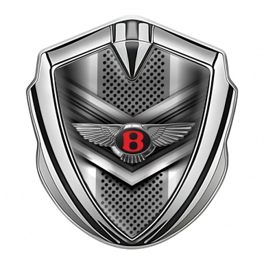 Bentley Trunk Metal Emblem Badge Silver V Shaped Plate Grid Edition