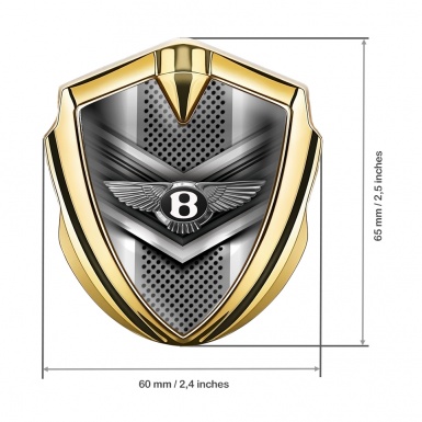 Bentley Self Adhesive Bodyside Emblem Gold Metal Grate Classic Logo