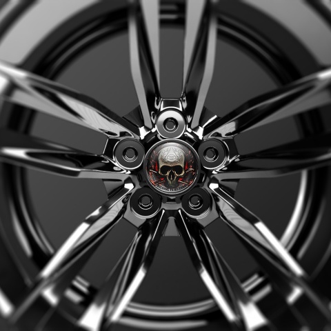 Skull Sticker Wheel Center Hub Cap Welcome To My Tomb 