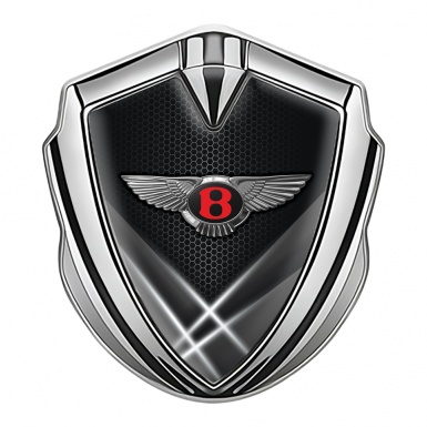 Bentley Self Adhesive Bodyside Emblem Silver Hex Light Beams Design