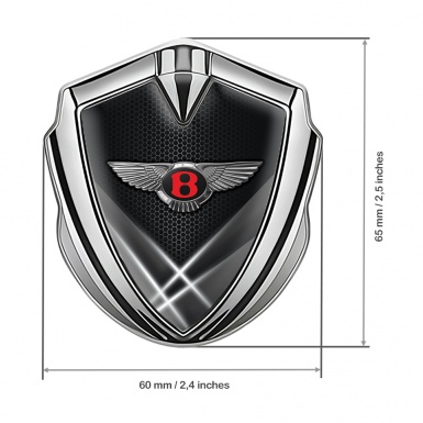 Bentley Self Adhesive Bodyside Emblem Silver Hex Light Beams Design