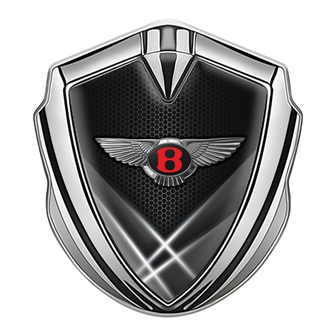 Bentley Self Adhesive Bodyside Emblem Silver Hex Light Beams Design