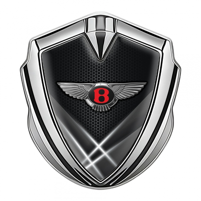 Bentley Self Adhesive Bodyside Emblem Silver Hex Light Beams Design