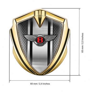 Bentley Metal Emblem Self Adhesive Gold Light Grate Central Plate Design