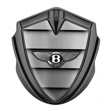 Bentley Bodyside Domed Emblem Graphite Metal Shutter Effect Chrome Logo