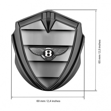 Bentley Bodyside Domed Emblem Graphite Metal Shutter Effect Chrome Logo