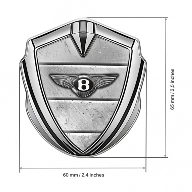 Bentley Bodyside Badge Self Adhesive Silver Stone Slabs Effect Design