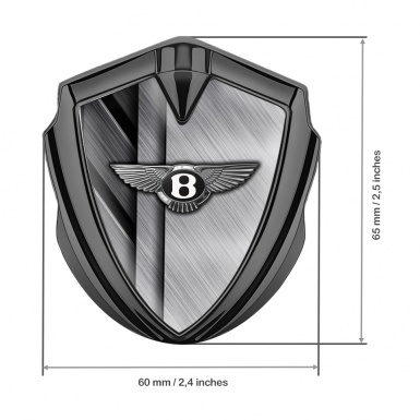 Bentley Tuning Emblem Self Adhesive Graphite Crossed Brushed Metal Effect