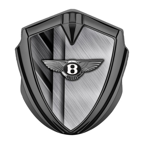 Bentley Tuning Emblem Self Adhesive Graphite Crossed Brushed Metal Effect