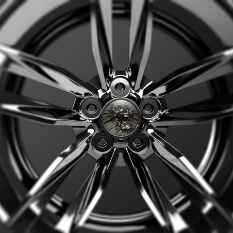 Skull Center Hub Dome Stickers Unique 3D Quality