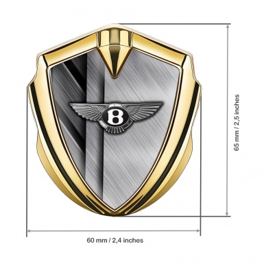 Bentley Tuning Emblem Self Adhesive Gold Crossed Brushed Metal Effect