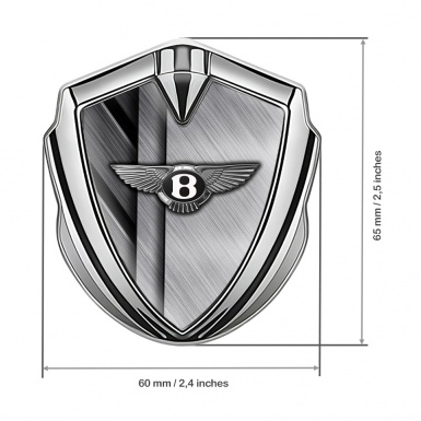 Bentley Tuning Emblem Self Adhesive Silver Crossed Brushed Metal Effect