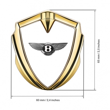 Bentley Trunk Domed Emblem Badge Gold White Base Classic Edition