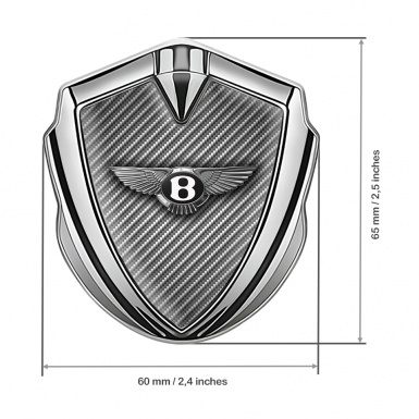 Bentley Metal Emblem Self Adhesive Silver Light Carbon Classic Design