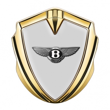 Bentley Bodyside Badge Self Adhesive Gold Grey Base Chrome Effect