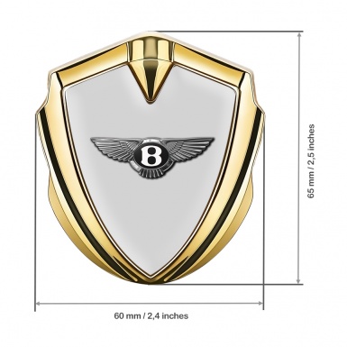 Bentley Bodyside Badge Self Adhesive Gold Grey Base Chrome Effect