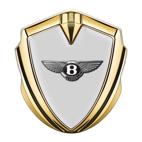Bentley Bodyside Badge Self Adhesive Gold Grey Base Chrome Effect
