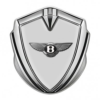 Bentley Bodyside Badge Self Adhesive Silver Grey Base Chrome Effect