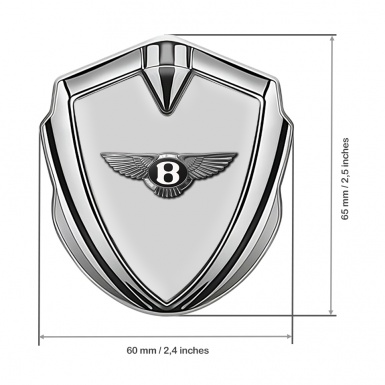 Bentley Bodyside Badge Self Adhesive Silver Grey Base Chrome Effect