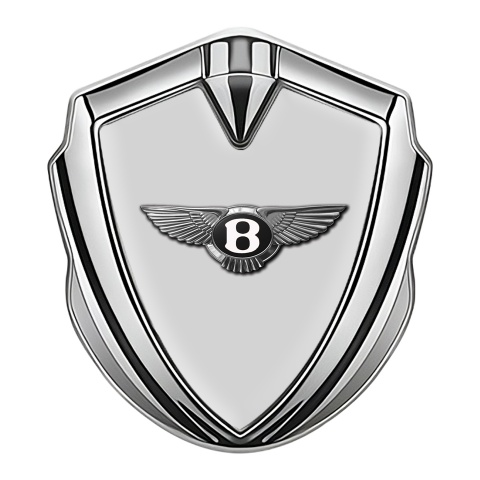 Bentley Bodyside Badge Self Adhesive Silver Grey Base Chrome Effect