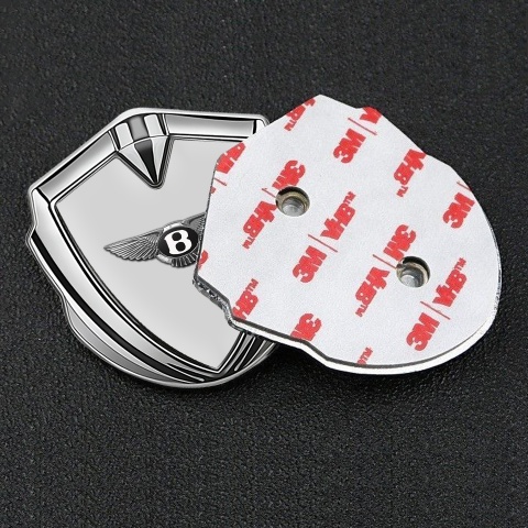 Bentley Bodyside Badge Self Adhesive Silver Grey Base Chrome Effect