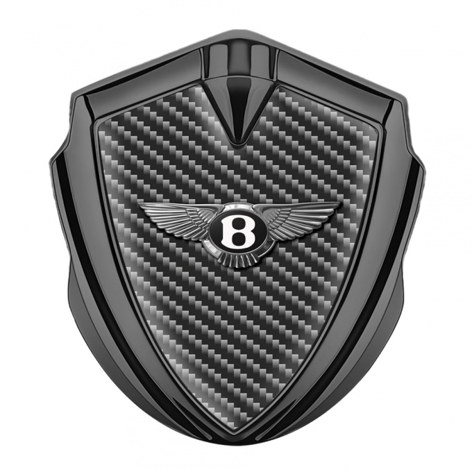 Bentley Tuning Emblem Self Adhesive Graphite Dark Carbon Chrome Effect