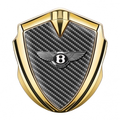 Bentley Tuning Emblem Self Adhesive Gold Dark Carbon Chrome Effect