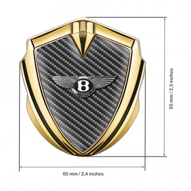 Bentley Tuning Emblem Self Adhesive Gold Dark Carbon Chrome Effect