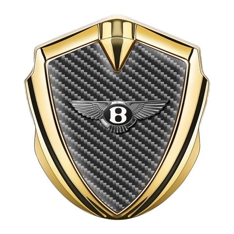 Bentley Tuning Emblem Self Adhesive Gold Dark Carbon Chrome Effect