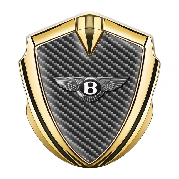 Bentley Tuning Emblem Self Adhesive Gold Dark Carbon Chrome Effect