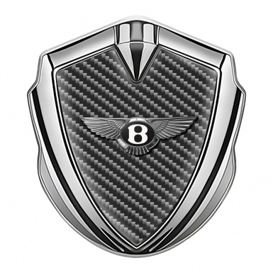 Bentley Tuning Emblem Self Adhesive Silver Dark Carbon Chrome Effect