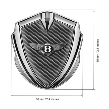Bentley Tuning Emblem Self Adhesive Silver Dark Carbon Chrome Effect