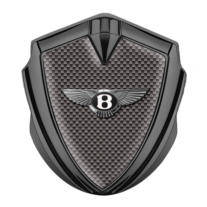 Bentley Fender Emblem Domed Badge Graphite Grey Carbon Classic Logo