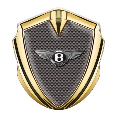 Bentley Fender Emblem Domed Badge Gold Grey Carbon Classic Logo