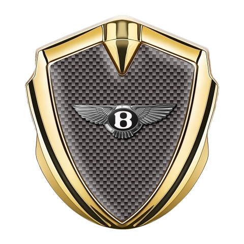 Bentley Fender Emblem Domed Badge Gold Grey Carbon Classic Logo