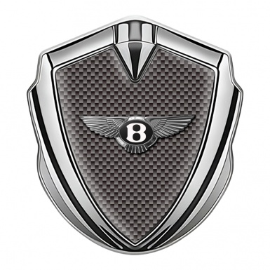 Bentley Fender Emblem Domed Badge Silver Grey Carbon Classic Logo
