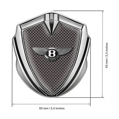 Bentley Fender Emblem Domed Badge Silver Grey Carbon Classic Logo