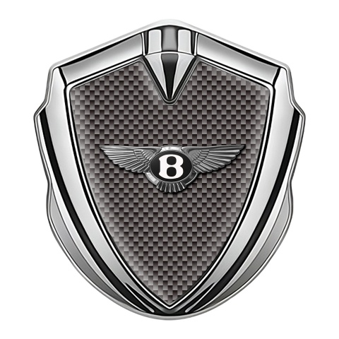 Bentley Fender Emblem Domed Badge Silver Grey Carbon Classic Logo