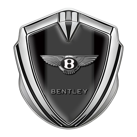 Bentley Metal Emblem Self Adhesive Silver Black Base Center Column