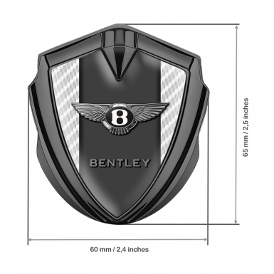 Bentley Bodyside Badge Self Adhesive Graphite White Carbon Center Pilar