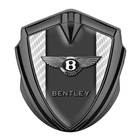 Bentley Bodyside Badge Self Adhesive Graphite White Carbon Center Pilar